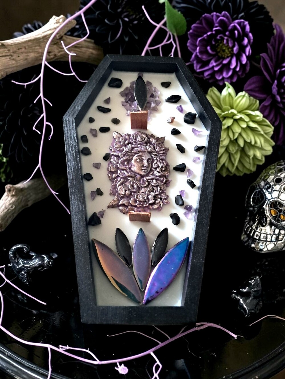 Hand crafted, Wicked Worthy Wax,Let there be vines coffin candle - Picture 3 of 4